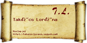 Takács Loréna névjegykártya